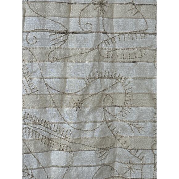 Chicos Design Button Up 1 Medium Tan Beige 100% Silk Embroidered Tunic - Picture 5 of 10